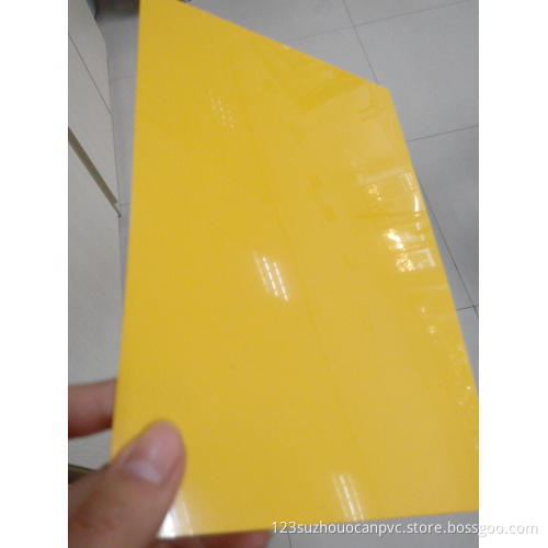 GLOSSY yellow rigid PVC sheet for advertising